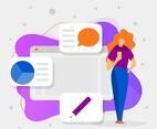 Flat Modern Minimalist Graphic Design Software Vector Illustration