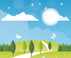 Vector Spring Landscape illustration
