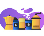 Coffee Elements Clipart Set Vector Illustration
