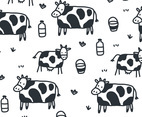 Cartoon Cow Pattern Vector