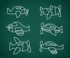 Cartoon Plane Doodle Vector