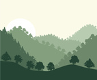 Rolling Hills Forest Background Vector 