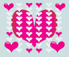 Lovely Hearts Background Vector