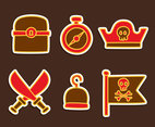 Pirate Treasure Icons Vectors