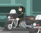 State Trooper and Motorcycle Vector