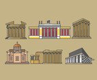Famous Building of Athens Vector
