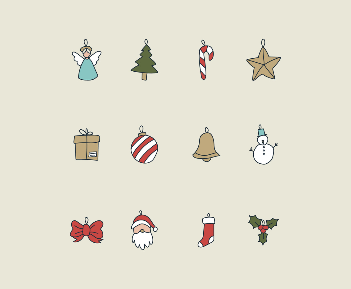 Doodled Christmas Ornaments
