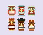 Fun Tiki Tribal Masks Vector