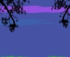 Purple Landscape Background Vector